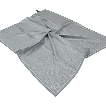 Vakko Twill İpek Eşarp - Helezon Monogram - Gri