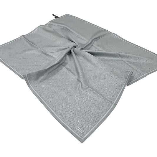 Vakko Twill İpek Eşarp - Helezon Monogram - Gri