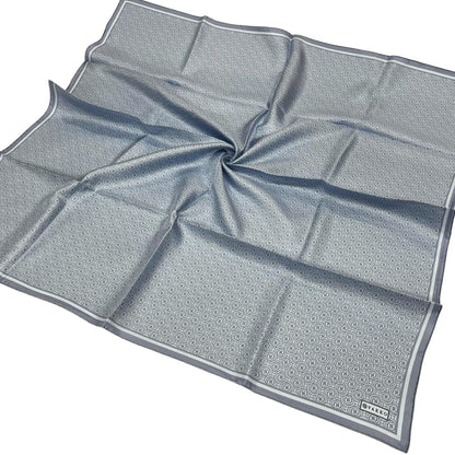 Vakko Twill İpek Eşarp - Helezon Monogram - Gümüş