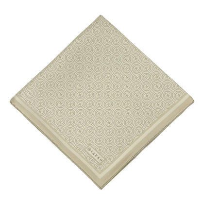 Vakko Twill İpek Eşarp - Helezon Monogram - Krem Sarı