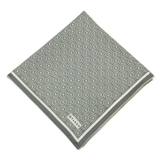 Vakko Twill İpek Eşarp - Helezon Monogram - Kurşun Gri