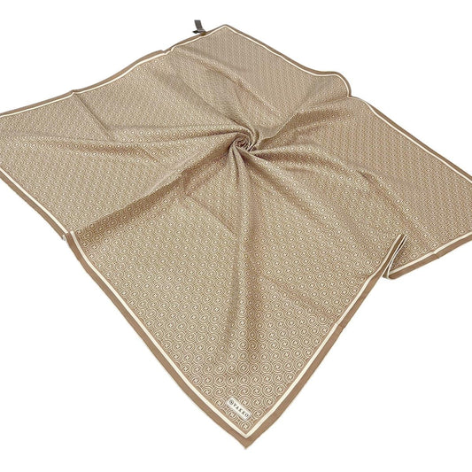Vakko Twill İpek Eşarp - Helezon Monogram - Karamel