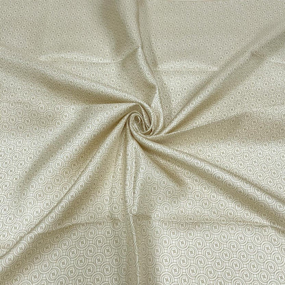 Vakko Twill İpek Eşarp - Helezon Monogram - Krem Sarı