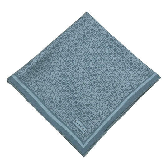 Vakko Twill İpek Eşarp - Helezon Monogram - Soft İndigo