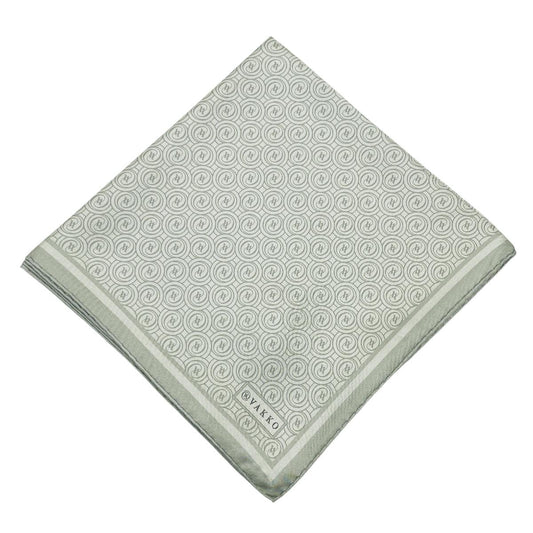 Vakko Twill İpek Eşarp - Helezon Monogram - Soft Yeşil