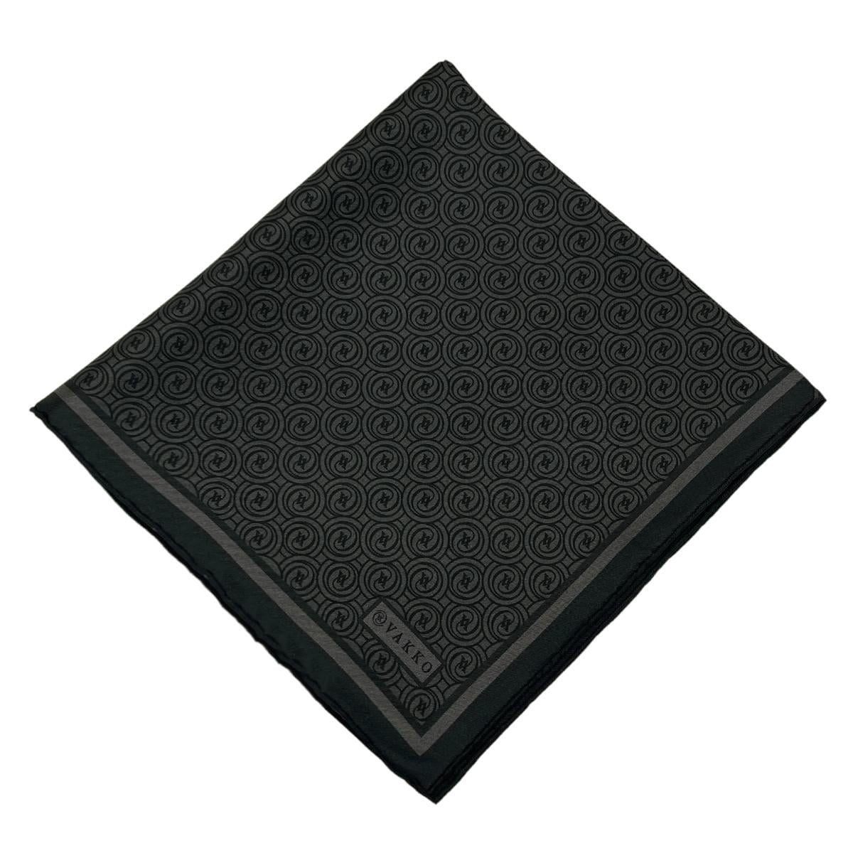 Vakko Twill İpek Eşarp - Helezon Monogram - Yeni Füme