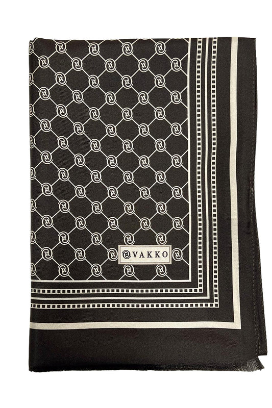 Vakko Twill İpek Şal - Özel Seri - Acı Kahve