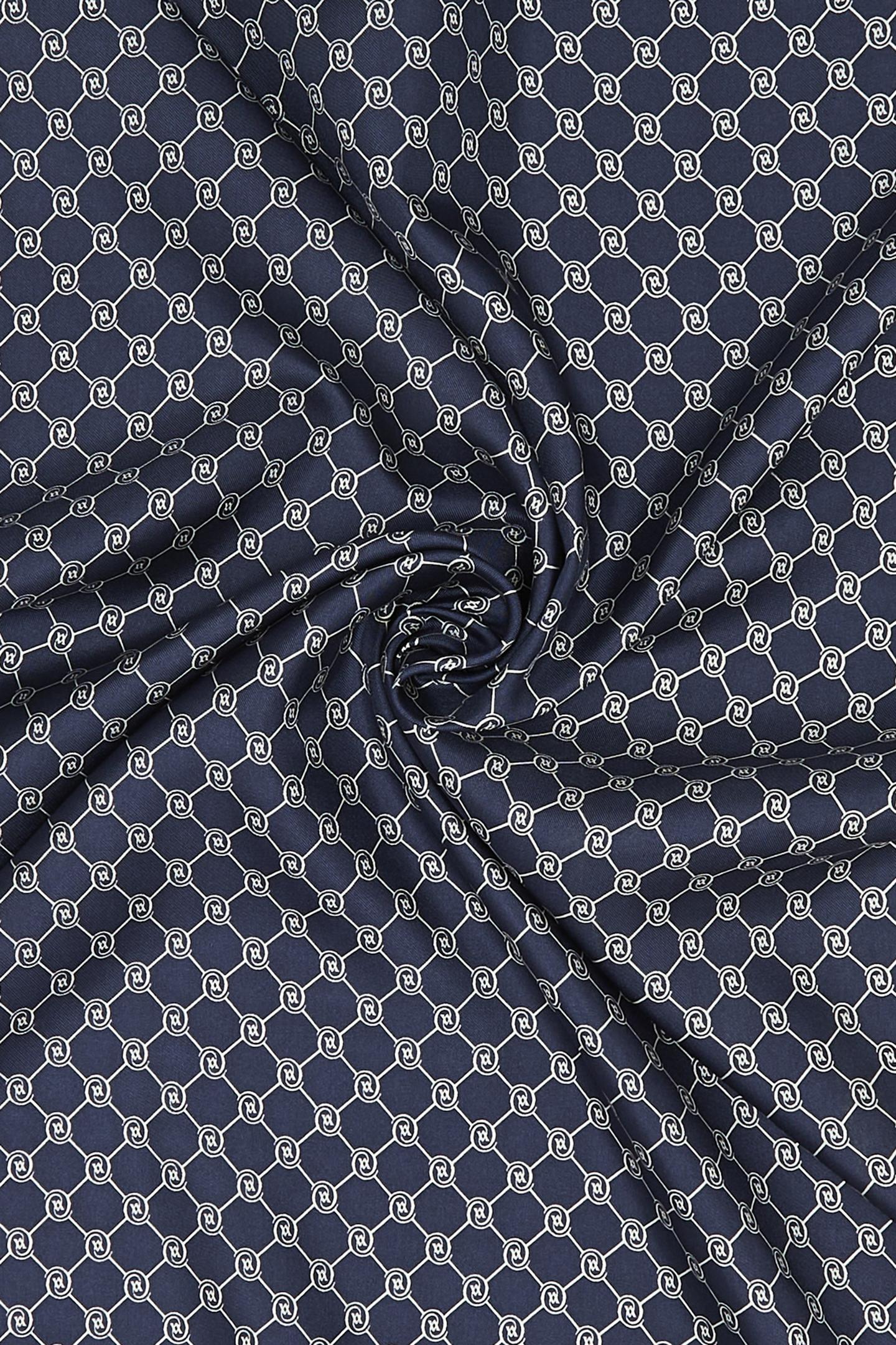Vakko Twill İpek Şal - Özel Seri - Lacivert