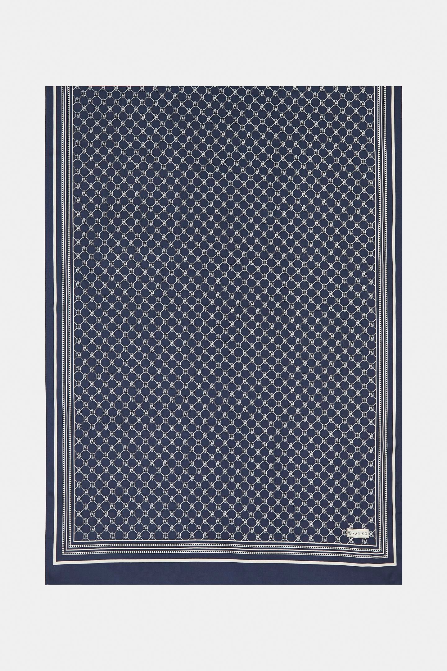 Vakko Twill İpek Şal - Özel Seri - Lacivert