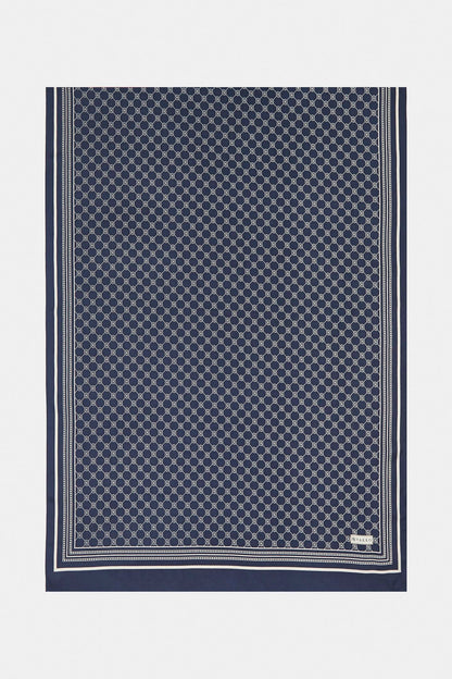 Vakko Twill İpek Şal - Özel Seri - Lacivert