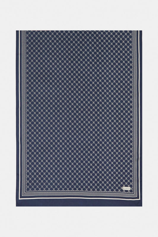 Vakko Twill İpek Şal - Özel Seri - Lacivert