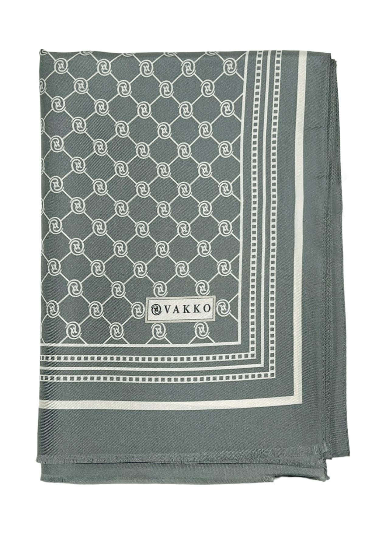 Vakko Twill İpek Şal - Özel Seri - Metalik Gri