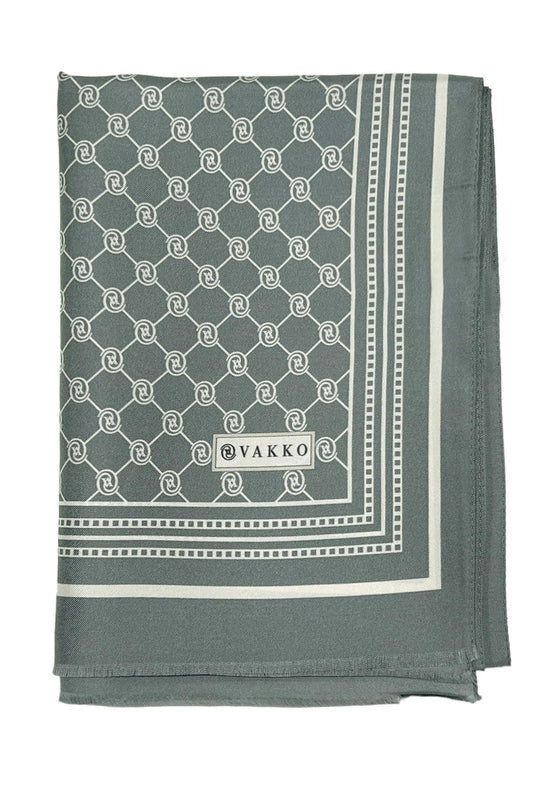 Vakko Twill İpek Şal - Özel Seri - Metalik Gri