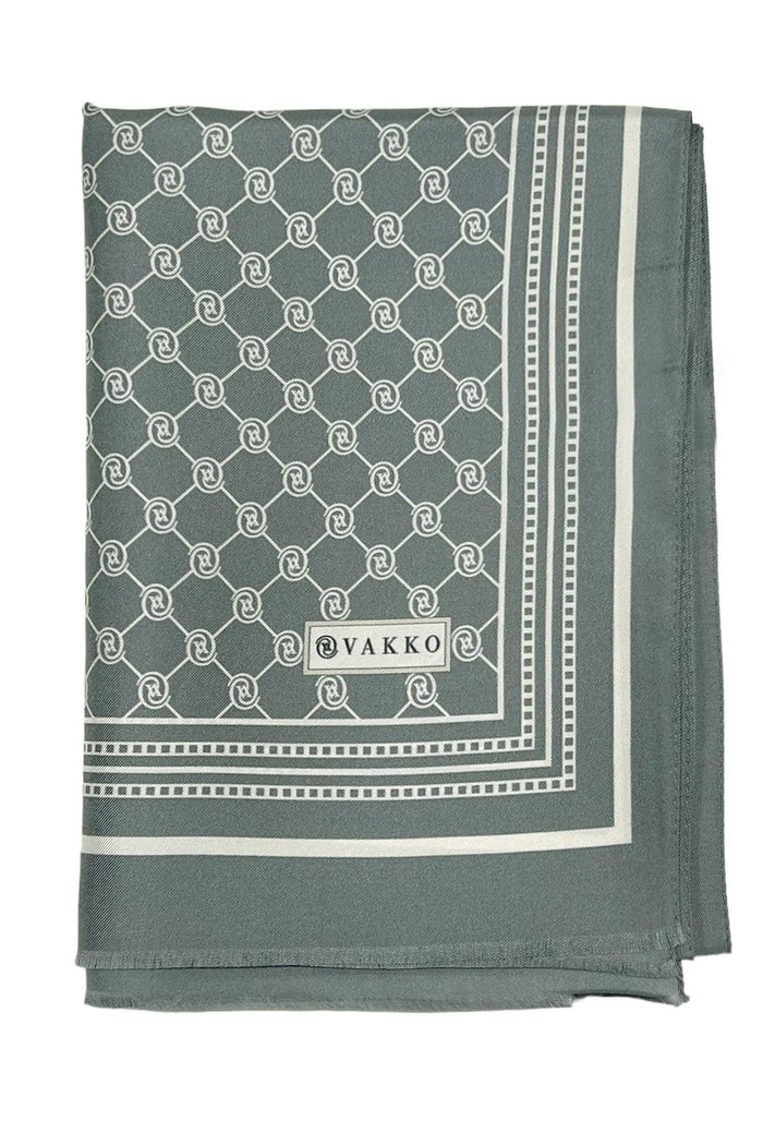 Vakko Twill İpek Şal - Özel Seri - Metalik Gri