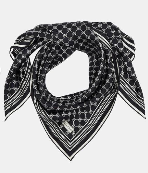 Vakko Twill İpek Şal - Özel Seri - Siyah Ekru