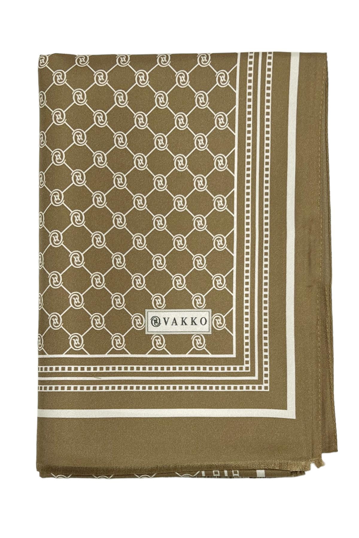 Vakko Twill İpek Şal - Özel Seri - Sütlü Kahve