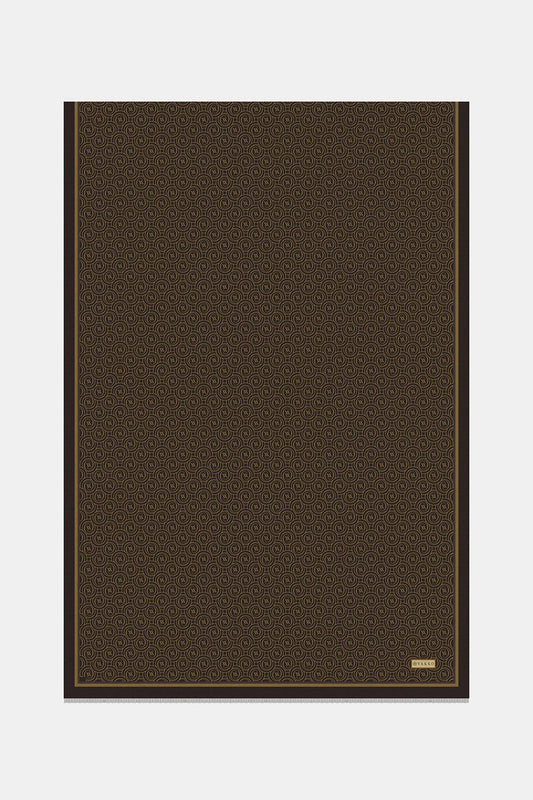 Vakko Twill İpek Şal - Helezon Monogram - Acı Kahve
