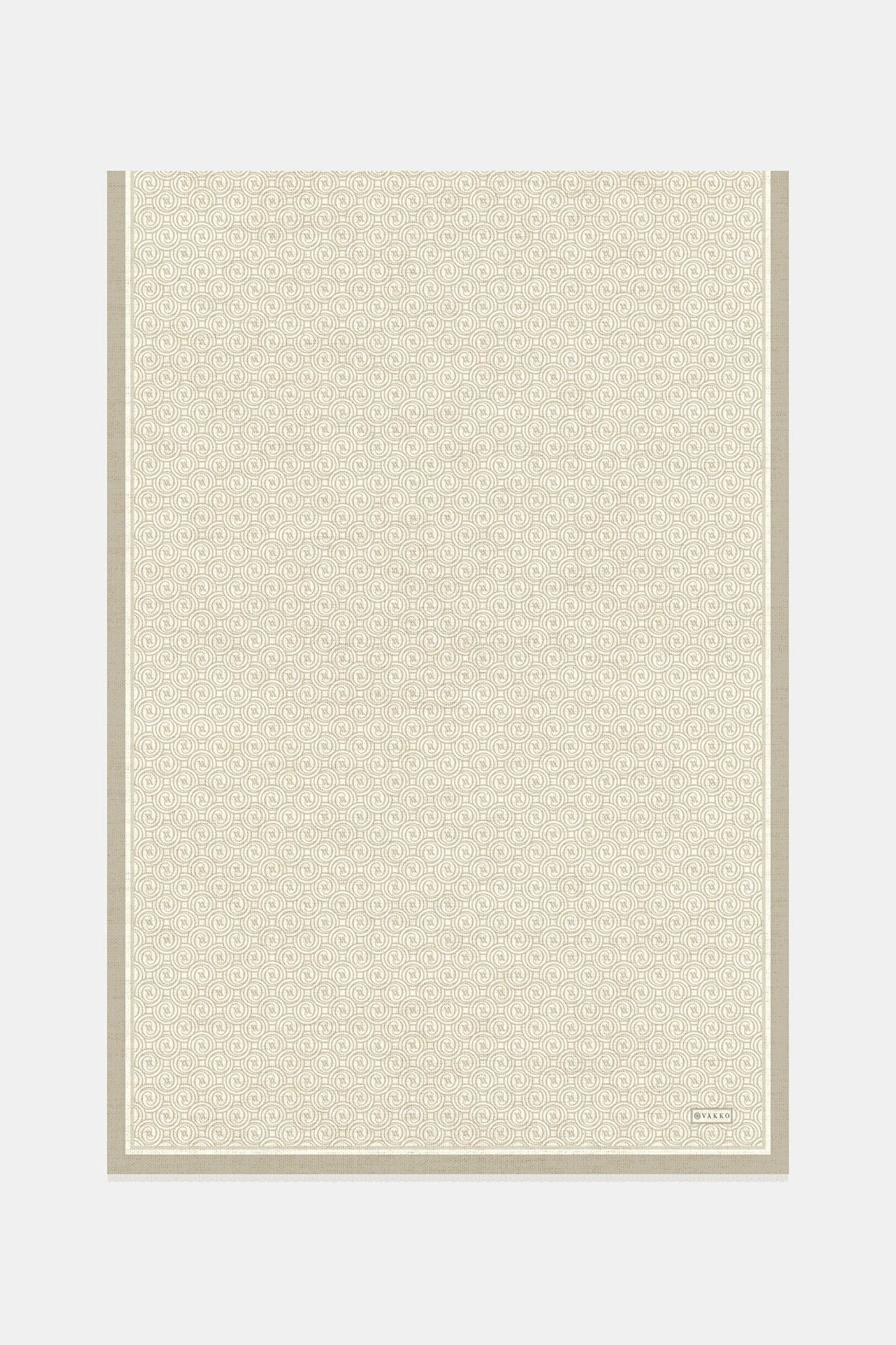Vakko Twill İpek Şal - Helezon Monogram - Bej