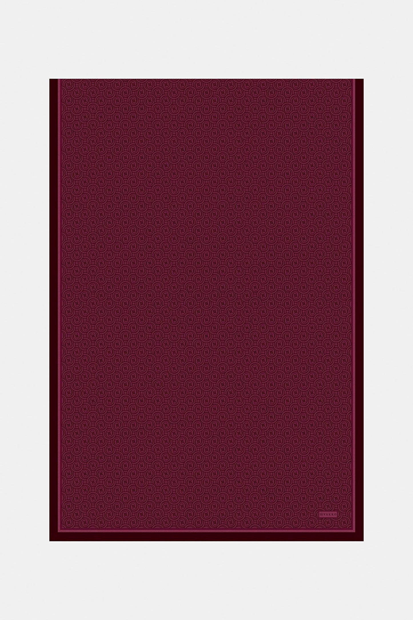 Vakko Twill İpek Şal - Helezon Monogram - Bordo