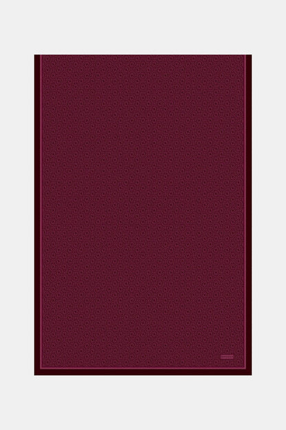 Vakko Twill İpek Şal - Helezon Monogram - Bordo
