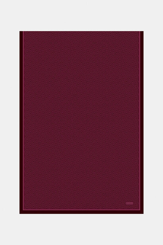 Vakko Twill İpek Şal - Helezon Monogram - Bordo