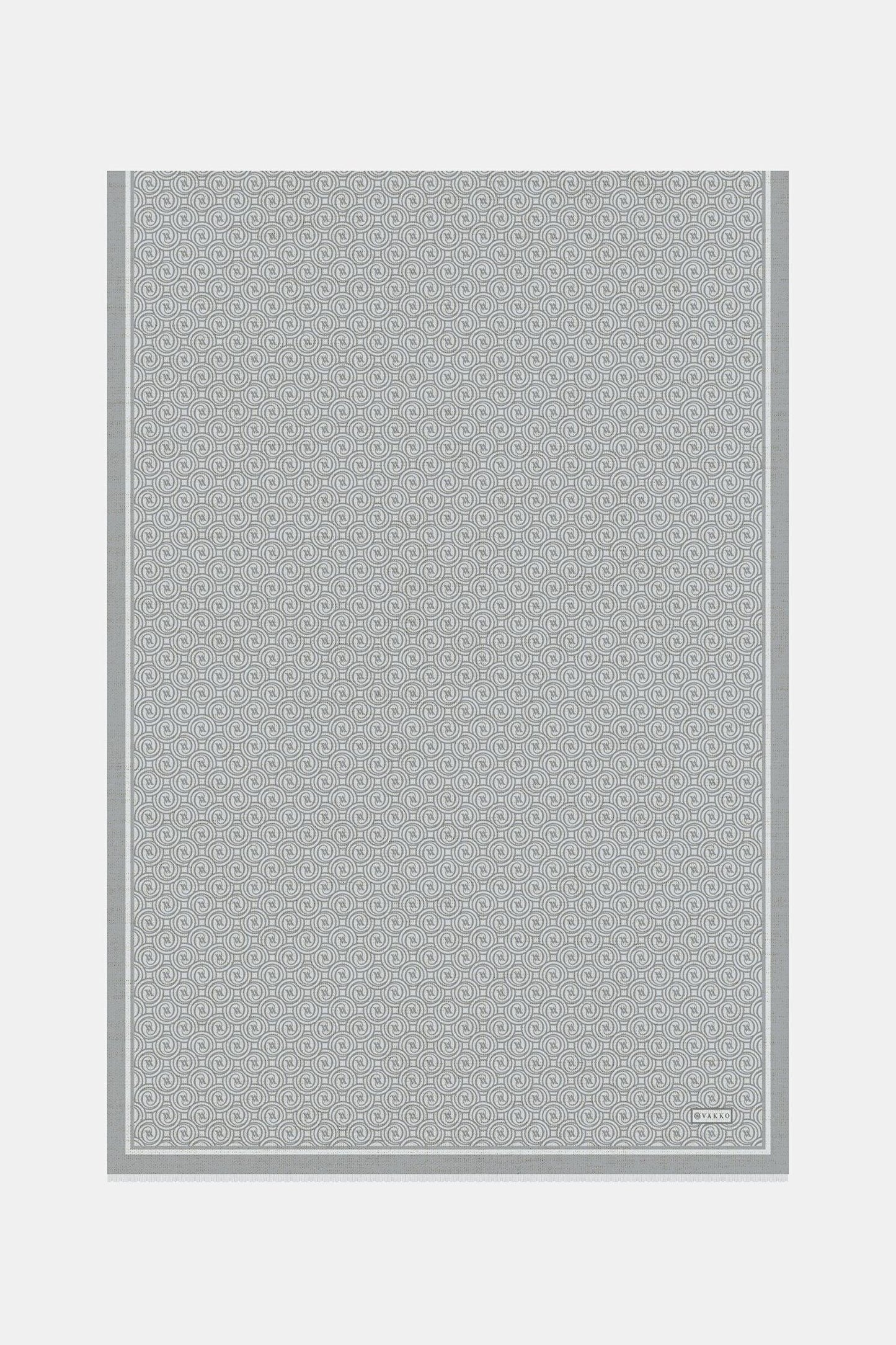 Vakko Twill İpek Şal - Helezon Monogram - Gümüş