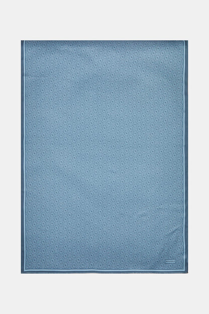 Vakko Twill İpek Şal - Helezon Monogram - Kot Mavi