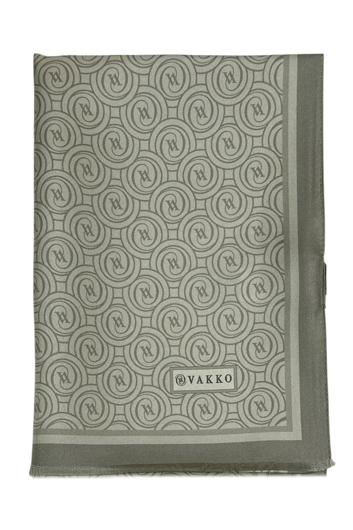 Vakko Twill İpek Şal - Helezon Monogram - Soft Çağla