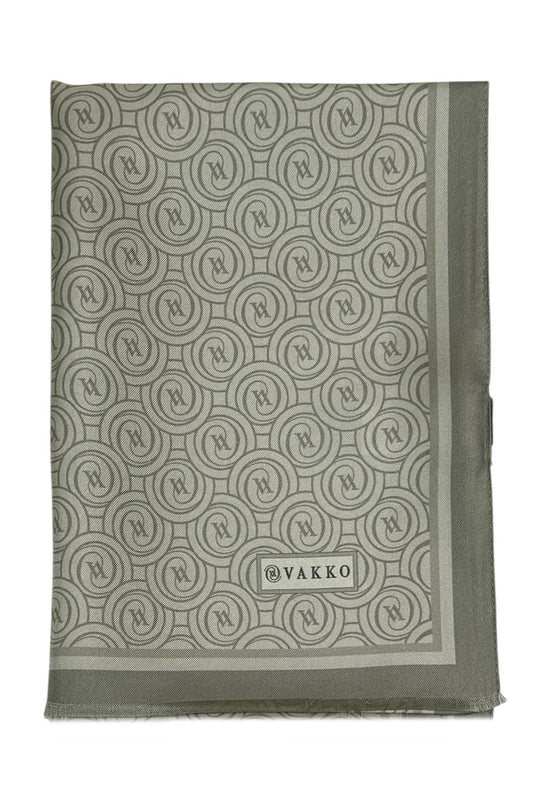 Vakko Twill İpek Şal - Helezon Monogram - Soft Çağla