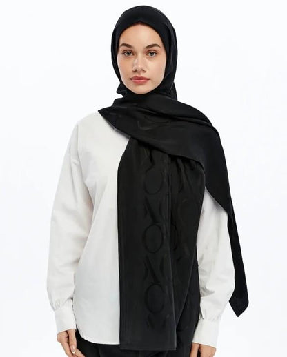Valentino Orlandi Alia Şal - VO Motif Desen - Siyah