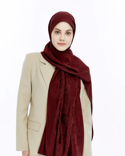 Valentino Orlandi Alia Şal - Yeni Dama Desenli - Bordo
