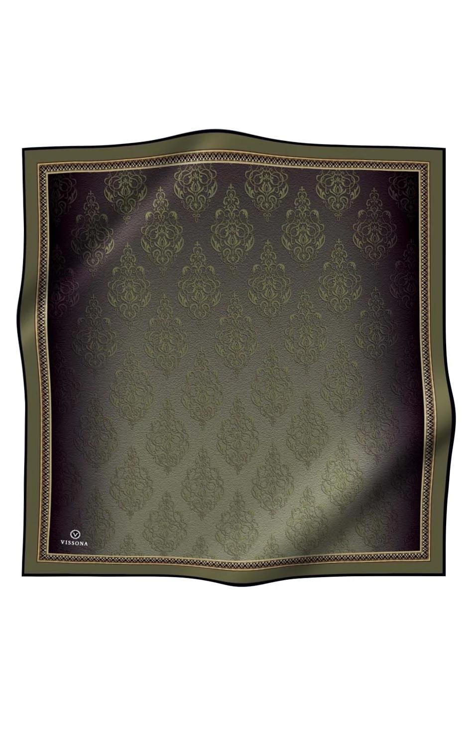 Vissona Twill İpek Eşarp - 10655 - 0011 Haki