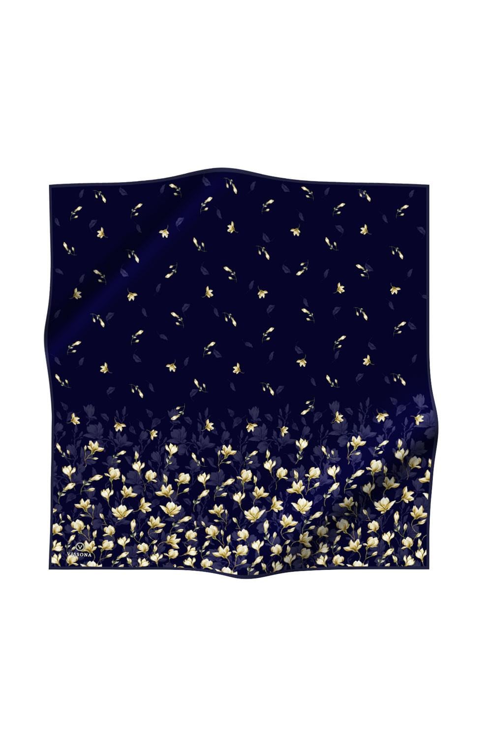 Vissona Twill İpek Eşarp - 51776 - 0033 Lacivert