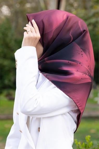 Vissona Twill İpek Eşarp - 61006 - 0020 Gül Kurusu