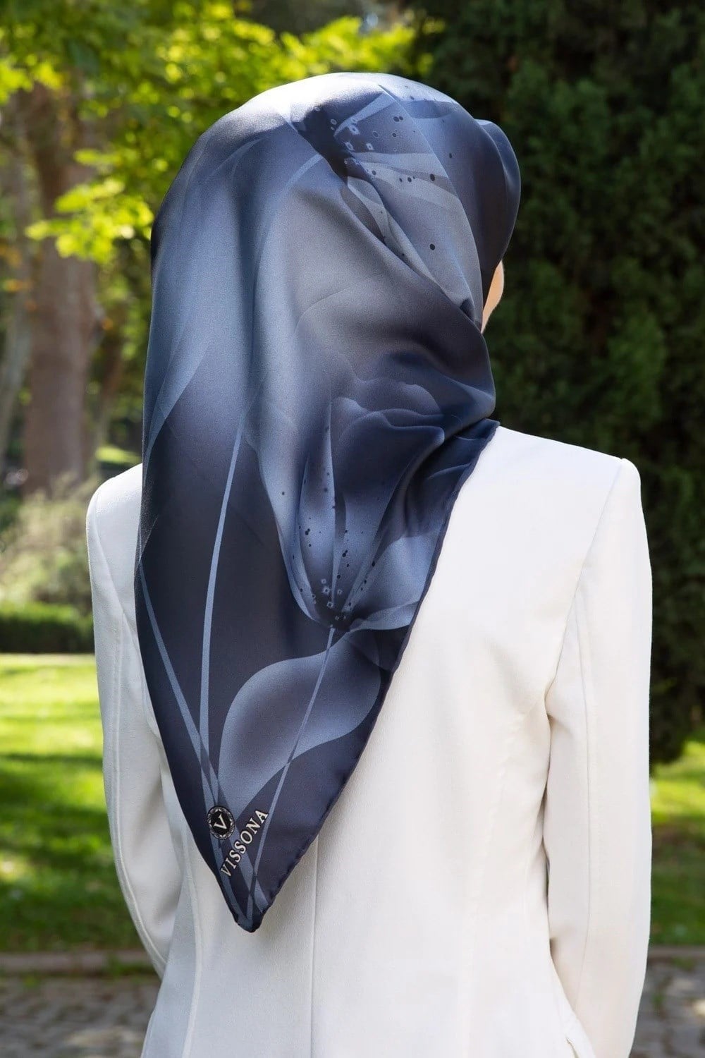 Vissona Twill İpek Eşarp - 61006 - 0031 İndigo