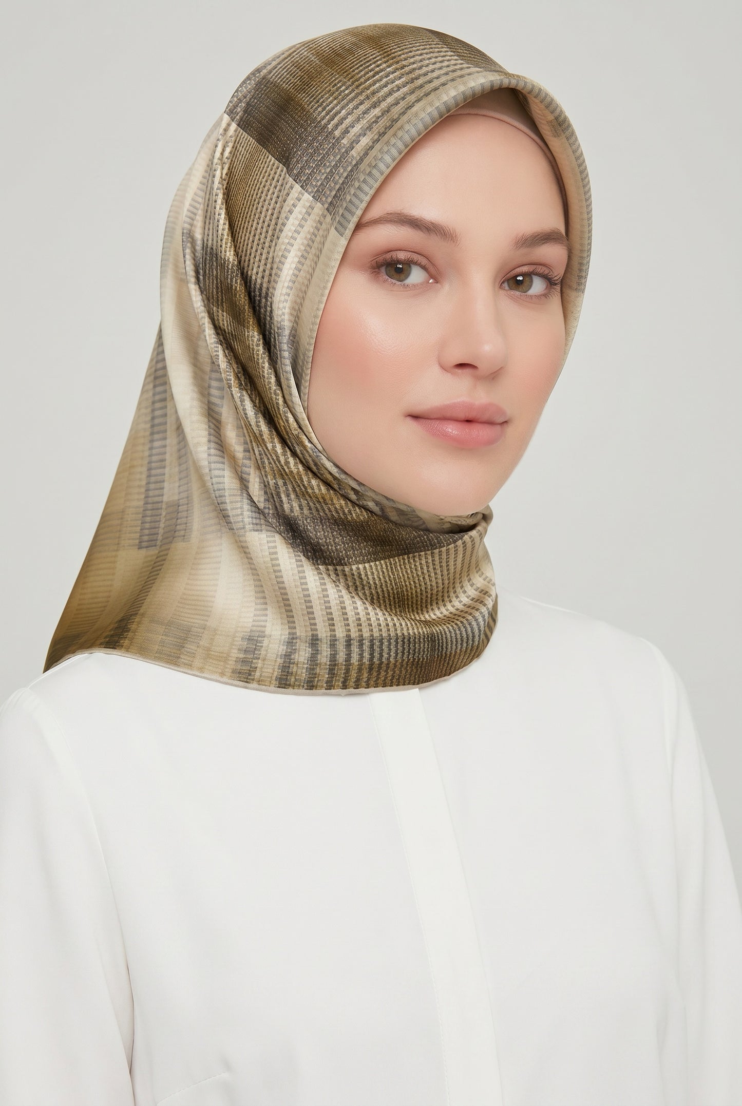 Armine Sport Twill Eşarp - 8014-04 Açık Kahve