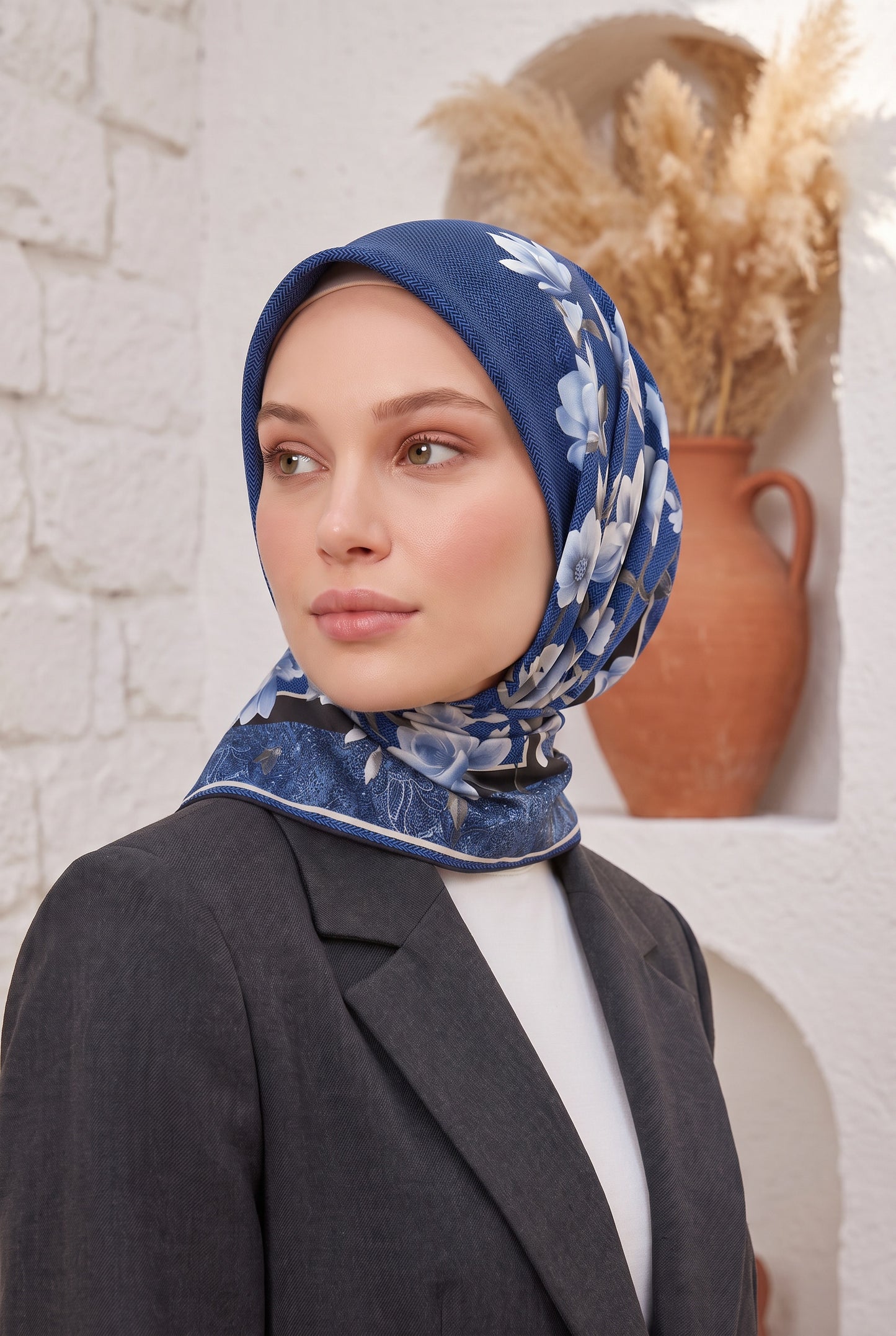 Armine Sport Twill Eşarp - 8532-104 Lacivert